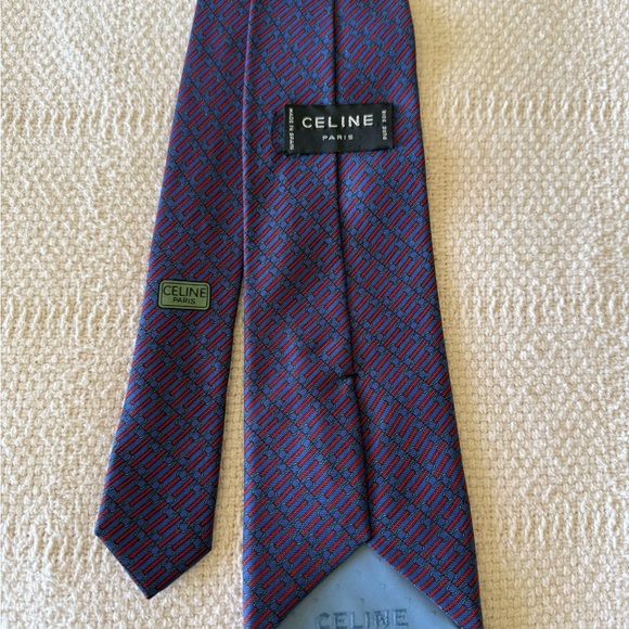 Celine Blue and Red Men's Tie - Picture 1 of 3